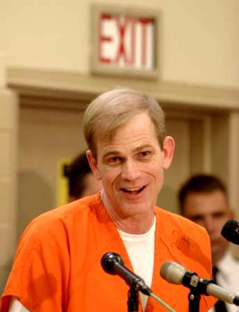 Paul Hill gives his last press conference before his scheduled execution in Starke, Florida on September 2, 2003. Hill is scheduled to be put to death by the State of Florida on September 3, 2003 for the shot gun murders of an abortion doctor and an escort in 1994.  Hill will become   the first person in the country to be executed for abortion clinic terrorism. REUTERS/Charles W. Luzier